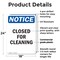 Signmission Closed For Cleaning, 18 in W x Rectangle, Plastic OS-2PACK-NS-P-1824-V-10674 - alternate 3